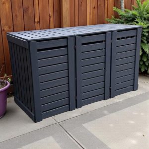 Binboxa, double garbage bin storage, wooden box for bin, wooden box, rubbish bin storage box, Mülltonnenbox, Mülltonnenverkleidung, Mülltonnenhäuschen, Mülltonnenbox aus Holz