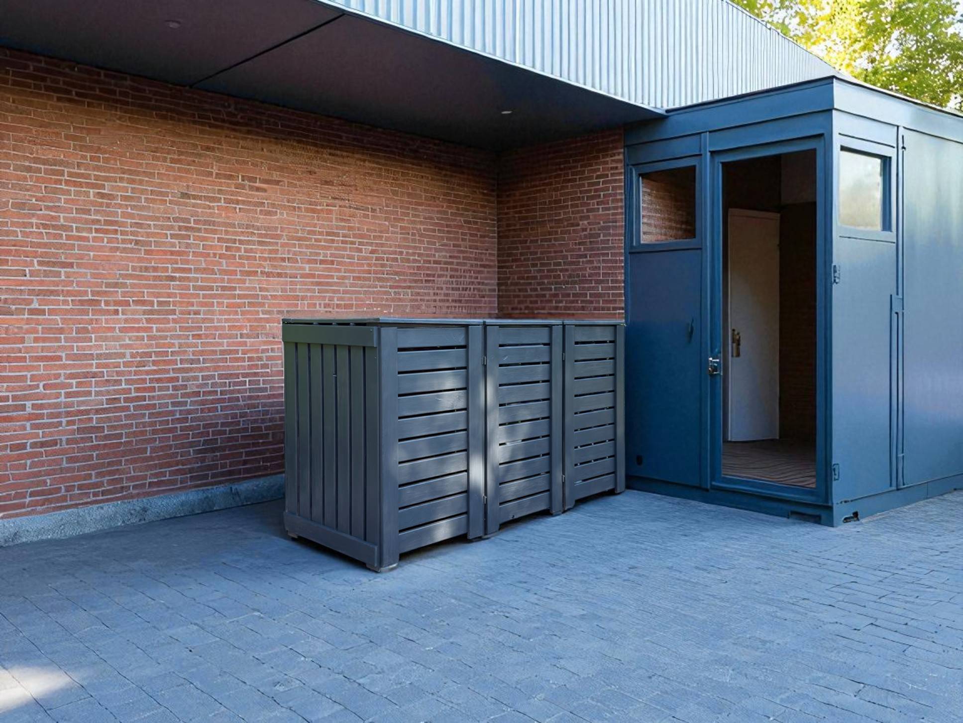 Binboxa, double garbage bin storage, wooden box for bin, wooden box, rubbish bin storage box, Mülltonnenbox, Mülltonnenverkleidung, Mülltonnenhäuschen, Mülltonnenbox aus Holz